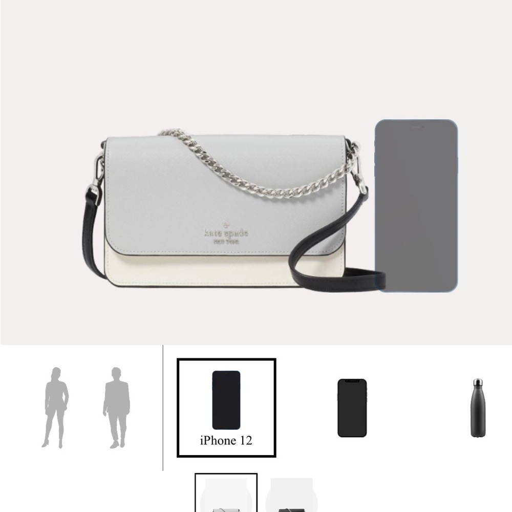 NWT Kate Spade Madison Willow Mini Flap Crossbody in Gray and Cream - Picture 6 of 14